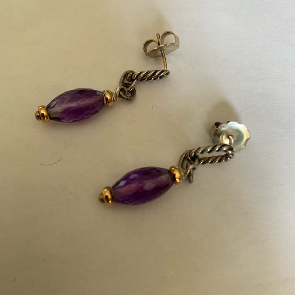 David Yurman amethyst drop earrings - Picture 2 of 3